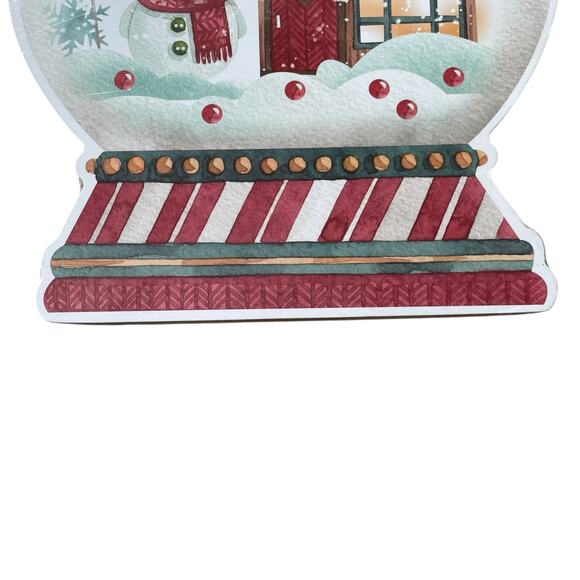 Colordrift Christmas Snowman Snowglobe Cork Backed Placemats 16x13 Set of 4 New - Picture 6 of 9